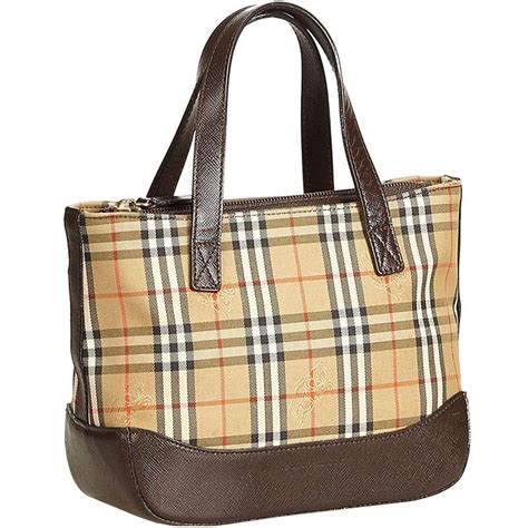 Burberry Plaid Canvas Handbag 